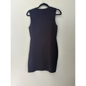 Theory Women's Black Ribbed Knit Sleeveless Sweater Dress Round Neck S thumbnail 5