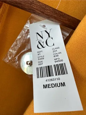 NY & Company Blazer Mustard Yellow Double Breasted Military Career Women’s M thumbnail 6