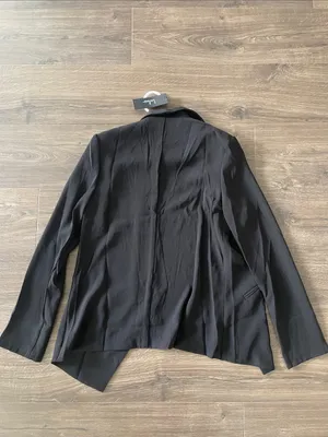 NWT Lulu's Black Blazer Style Open Jacket, Size Medium Shoulder Pads Sewn In thumbnail 5