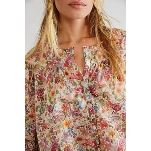 For Love & Lemons Theodora‎ Crop Top Blouse - Wonderland Print XS $158 thumbnail 3