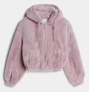 Pink Cropped Fur Coat  thumbnail 4