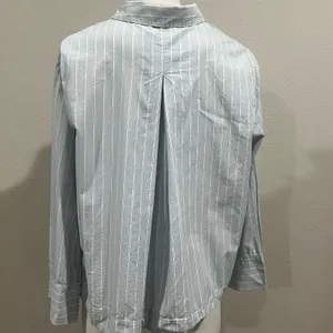 COS blue striped collared button up shirt thumbnail 6