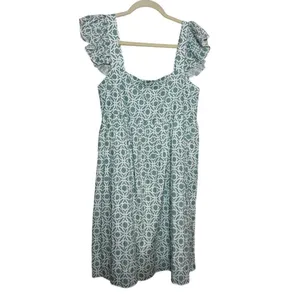 Tuckernuck Ro’s Garden Elizabeth Green & White Floral Dress Cotton Mini Sz S thumbnail 3