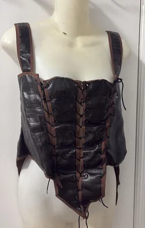 OOAK ren fest corset top larp Brown thumbnail 1