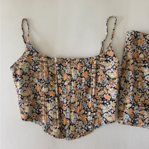 Blue Blush Floral Two-Piece Set with Top and Skirt thumbnail 2