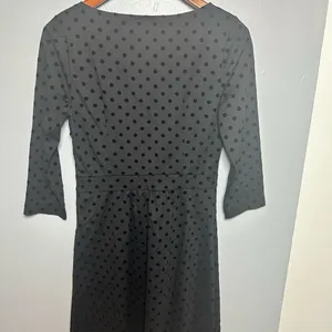 Boden Velvet Polka Dot Black Dress Long sleeve 8 thumbnail 3