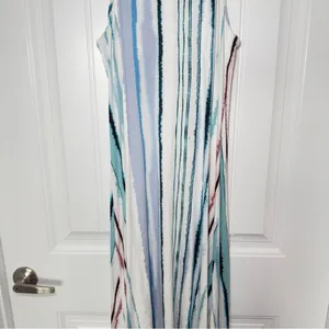 Antibes Blanc X Anthropologie‎ Large Stripe Halter Maxi Dress Vacation, Resort thumbnail 6