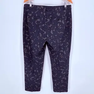 Banana Republic Avery Pant Women 10 Blue Grey Floral Ankle Trousers Preppy thumbnail 5