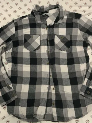 Guide Series Flannel Button Up Large Plaid Black White Collared Pockets Casual thumbnail 1