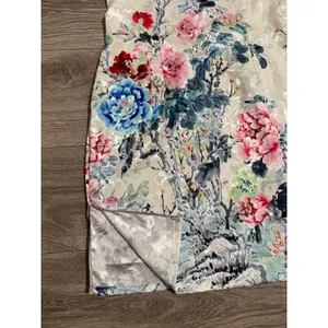 Jin He White Floral Satin Qipao Cheongsam Dress Size S Mandarin Collar Asian thumbnail 12