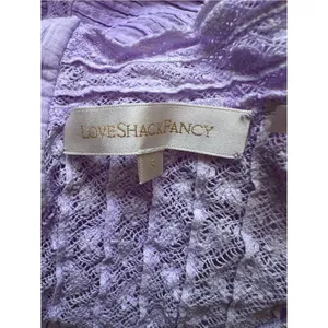LoveShackFancy Viola Dress In Lavender Lilac Purple Lace Button Back Cotton Sz S thumbnail 5