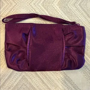Purple Satin Evening Bag with Matching Wristlet Purse thumbnail 3