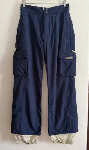 Y2K Vintage Burton Navy Blue Cargo Snowboard Pants Small Infinite Carve thumbnail 1