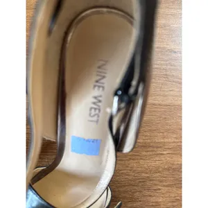 Nine West Womens Black‎ Metallic Pewter d'Orsay Pointed Toe Stiletto 3" Pumps Size 6 Chic thumbnail 6