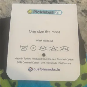 Pickleball 518 Blue and Black Unisex one size fits most Socks thumbnail 4