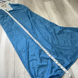 Vintage Slip Dress undercoverwear lace trim halter maxi womens Blue (xsmall) thumbnail 6