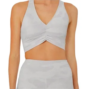 Alo Yoga Activewear Set Women S White Camo Wild Thing Bra High-Waist Biker Short thumbnail 2