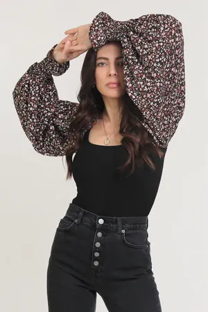 Floral Long Sleeve Bodysuit thumbnail 2