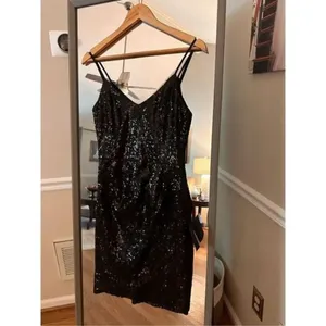 Lulus Black Sequin Mini Dress Small thumbnail 2