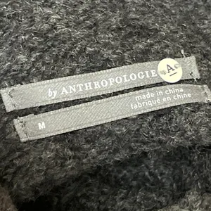 Anthropologie Women's Black Mock Neck Long Sleeve Knit Relaxed Sweater Top M thumbnail 4