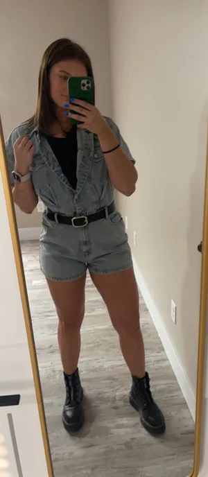 Le Lis Denim Romper thumbnail 1