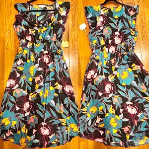 Ryegrass NWT super boho satin effect floral multicolor flowy maxi dress XL thumbnail 2