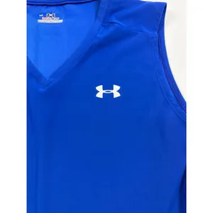 Under Armour HeatGear Royal Blue V-Neck‎ Compression Tank Top Large RN 96510 thumbnail 3