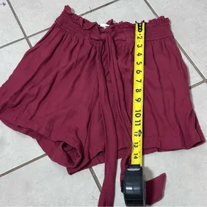 Hollister Women Red Elastic‎ Ultra High-rise Shorts Size Small. thumbnail 7