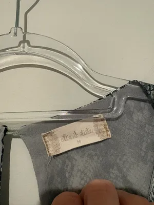 Altar'd State Top Snake Skin Print Sheer Lined Elastic‎ Waist grey medium thumbnail 3