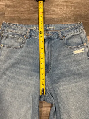American Eagle Womens Mom Jeans Size 12 Regular Light Wash Distressed High Rise thumbnail 7