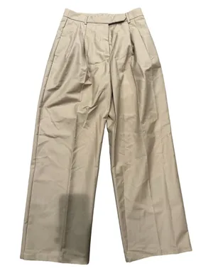 Commense Dress Pants Womens Medium Beige Polyester Pleated Business NWT thumbnail 1