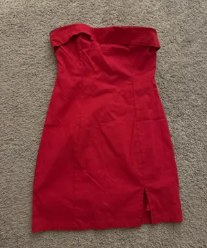 NWT hello Molly strapless red dress thumbnail 1