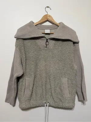 Varley Rogers Sweater Size Small Half Zip Sage Grey thumbnail 2