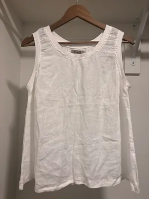 100% Linen White Tank thumbnail 1