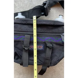 Vintage 90s Jansport Fanny Pack Purple Waist Hiking Belt Bag + 2 Bottle Holders thumbnail 5