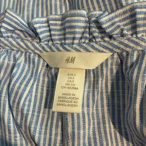H&M blue and white linen blend tank thumbnail 5
