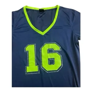 Lady 12 Seattle Seahawks #16 Lockett Blue Green Tunic Dress Size L Rhinestone thumbnail 2