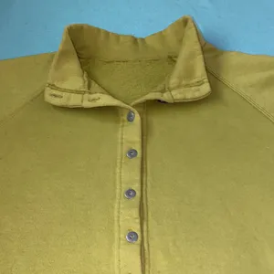 UNBRANDED mock neck chartreuse long sleeve half button sweatshirt NEW size XL thumbnail 3