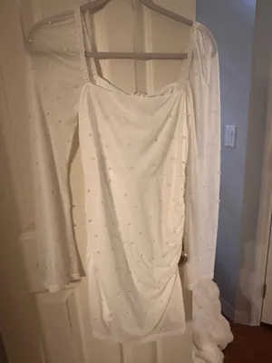 Lulus White Pearl Mini Hoco Dress thumbnail 2