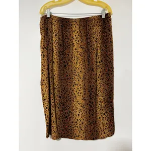 Vintage 90s Leopard Print 2 Piece Skirt Suit Set Black Rayon Blazer Midi Skirt thumbnail 7