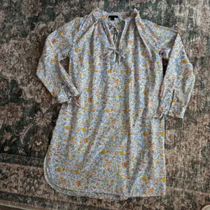 J. Crew Floral Peasant Dress M Long Sleeve Keyhole Belted Cottage Fall Boho thumbnail 4