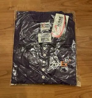 Vtg Chase Authentics Nascar Women's Polo Shirt "Fedex Racing" Size M Purple thumbnail 1