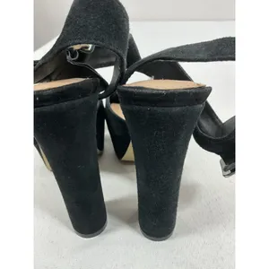 Womans Steve Madden Jillyy Platform Dress Shoes Black 6 M Peeptoe Strappy Heel thumbnail 5