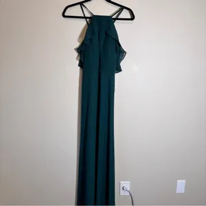 Birdy Grey Emerald Green Jules Chiffon Maxi Dress Womens M Bridesmaid Winter NEW thumbnail 3