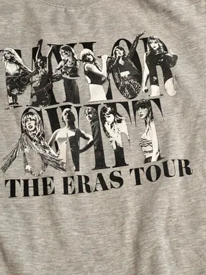 Womens XL official Taylor Swift The Eras Tour Gray Crewneck Sweatshirt thumbnail 3