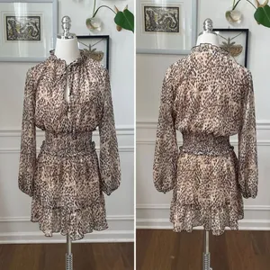 Zara Date Night Mini Dress Leopard Print Mob Wife XS thumbnail 2