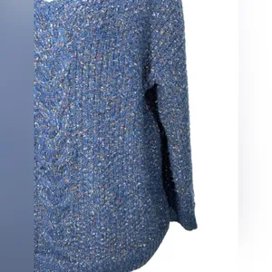 Adrienne Vittadini Blue Confetti Flecked Cable Knit Tunic Sweater XXL thumbnail 5