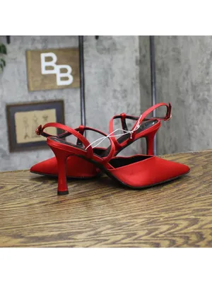 A New Day Womens Rosemary Heels Satin Strappy 94646859 Red 9M thumbnail 6