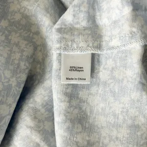 Tuckernuck Blue White Floral Smocked Puff Sleeve Linen Blend Mini Dress Small thumbnail 6