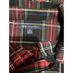 Brooks Brothers Red Black Plaid Bow Neck Tie Cotton Blouse Shirt Womens 14 thumbnail 4